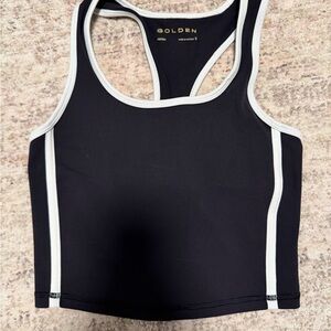 Aritzia golden LIFE Black and White tank